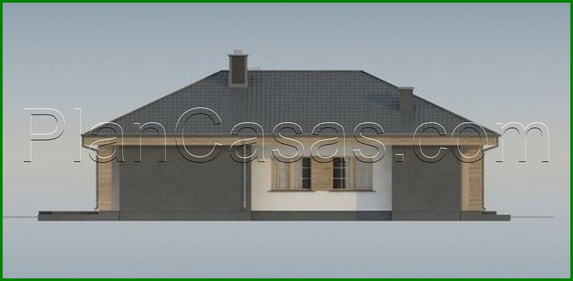 Visualization gallery - The project of a one-story house with an area of ​​120 square meters. m, decorated with artificial stone