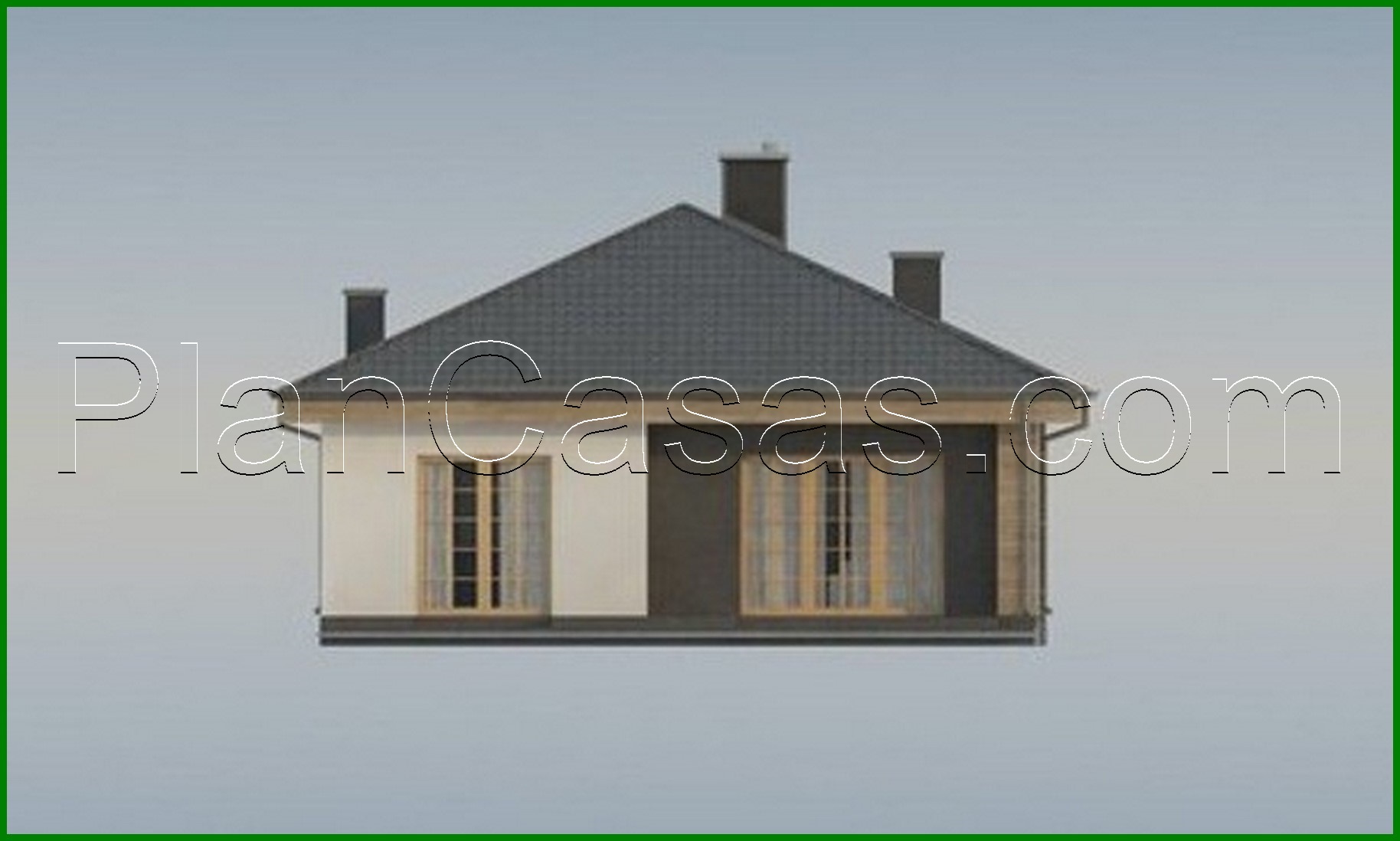 Visualization gallery - The project of a one-story house with an area of ​​120 square meters. m, decorated with artificial stone