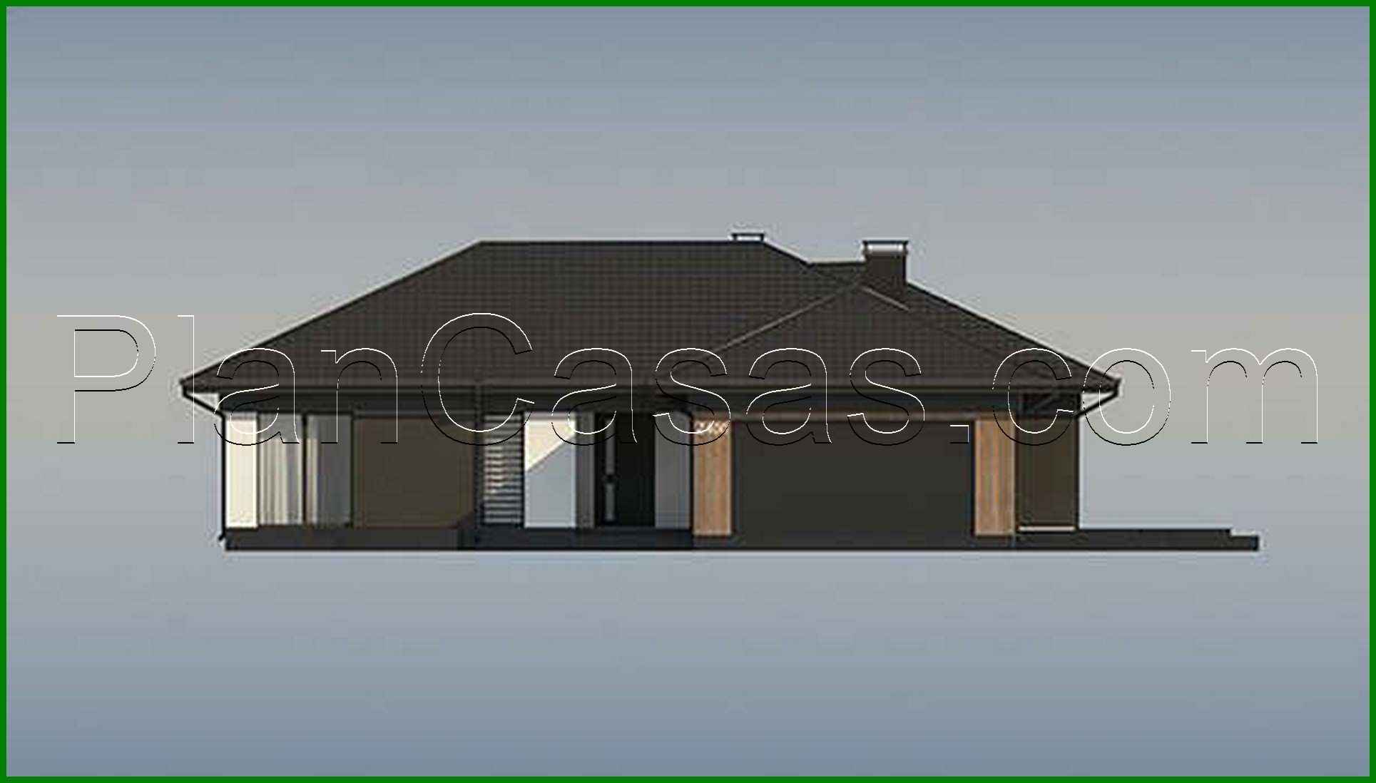 Visualization gallery - Project of an attractive cottage on 246 square meters. m with a spacious living room and stained-glass windows