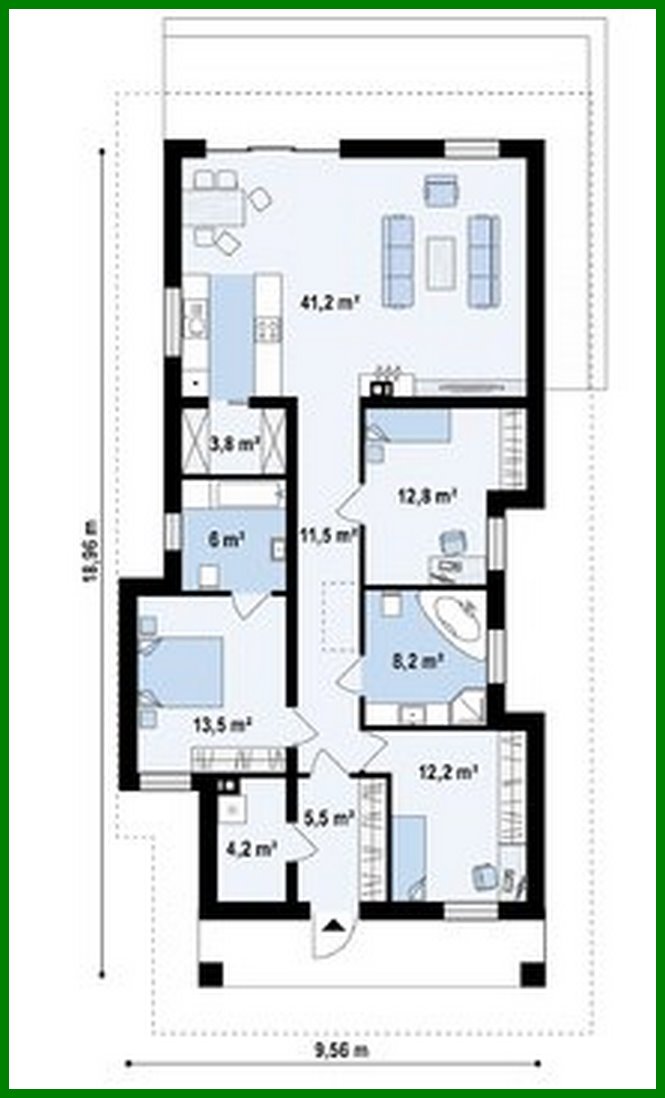 Visualization gallery - The project of a compact cottage on 116 square meters. m under a pitched roof made of metal