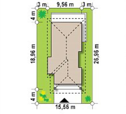 Visualization gallery - The project of a compact cottage on 116 square meters. m under a pitched roof made of metal