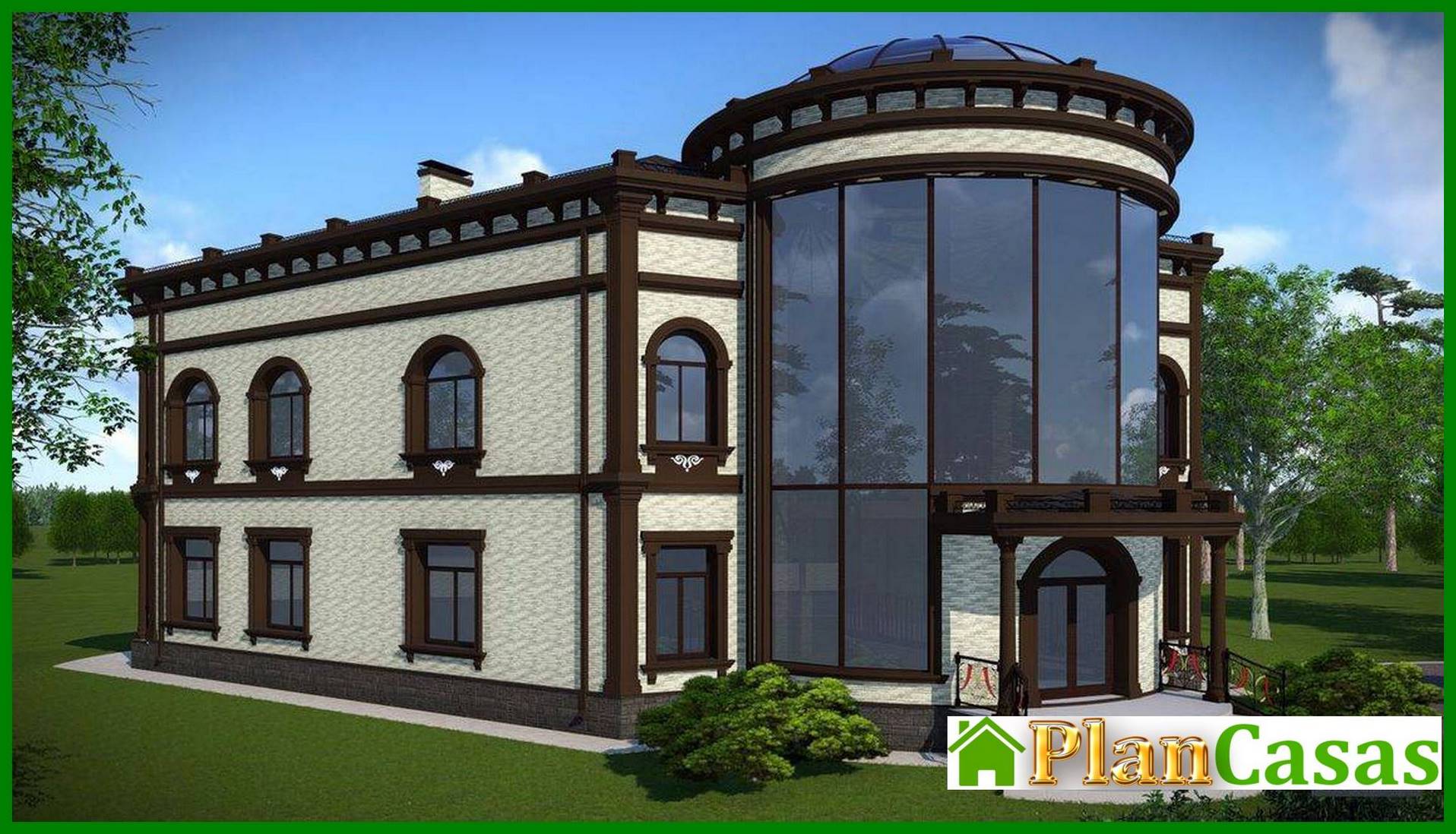 Luxury representative residence with a revolutionary roof house plan