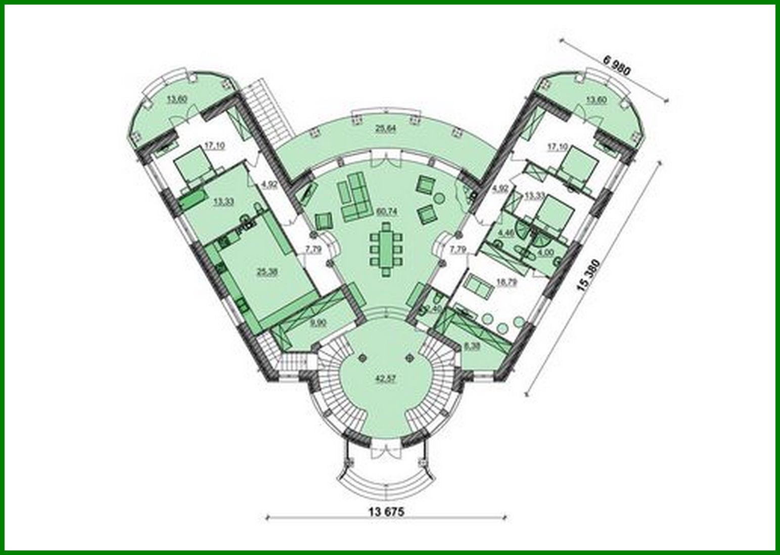 Visualization gallery - Luxury representative residence with a revolutionary roof