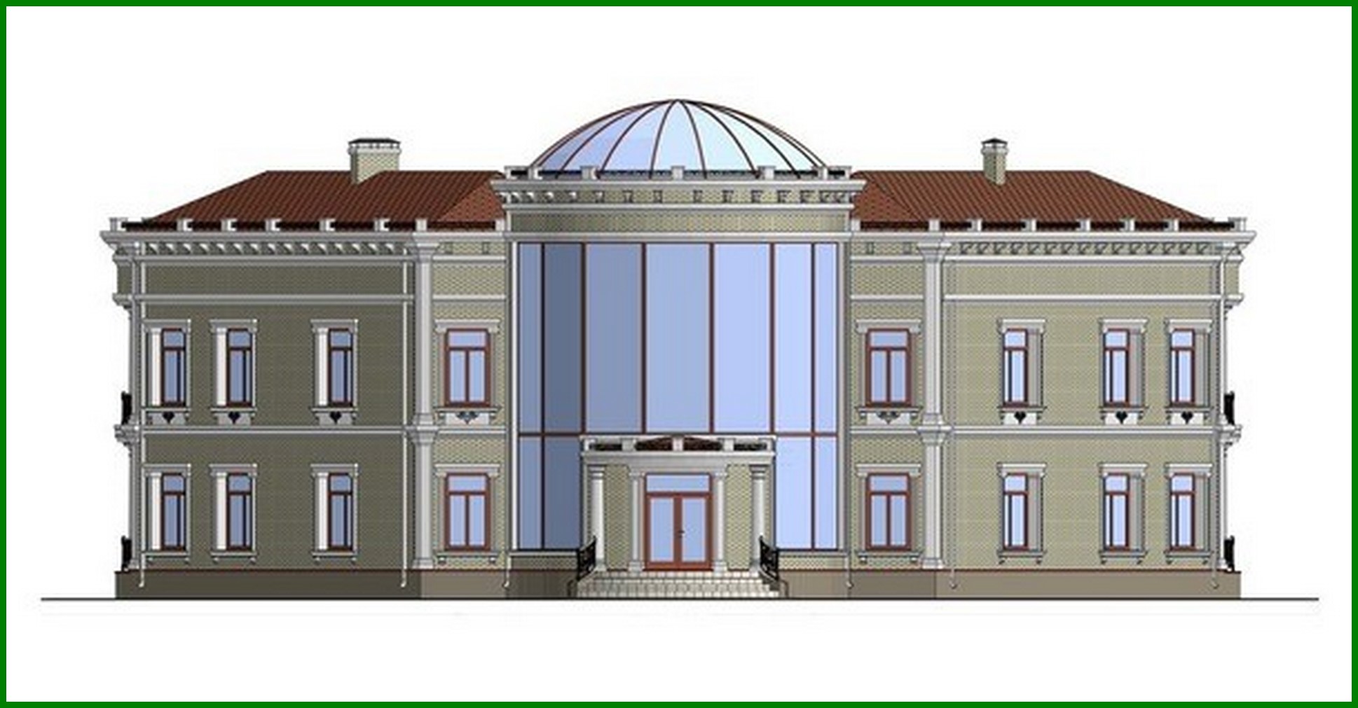 Visualization gallery - Luxury representative residence with a revolutionary roof