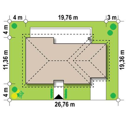 Visualization gallery - One-story cottage for a narrow plot