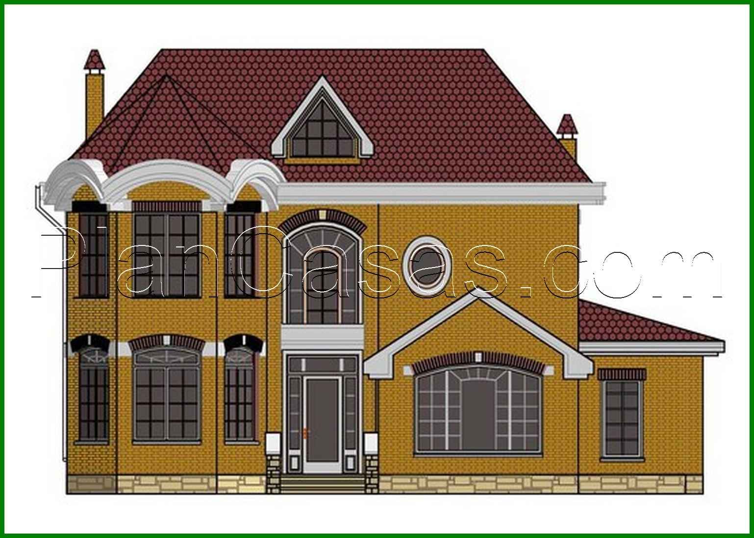 Visualization gallery - The project of a classic two-story mansion with a brick facade