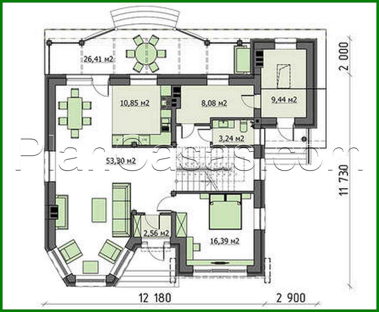Visualization gallery - The project of a classic two-story mansion with a brick facade