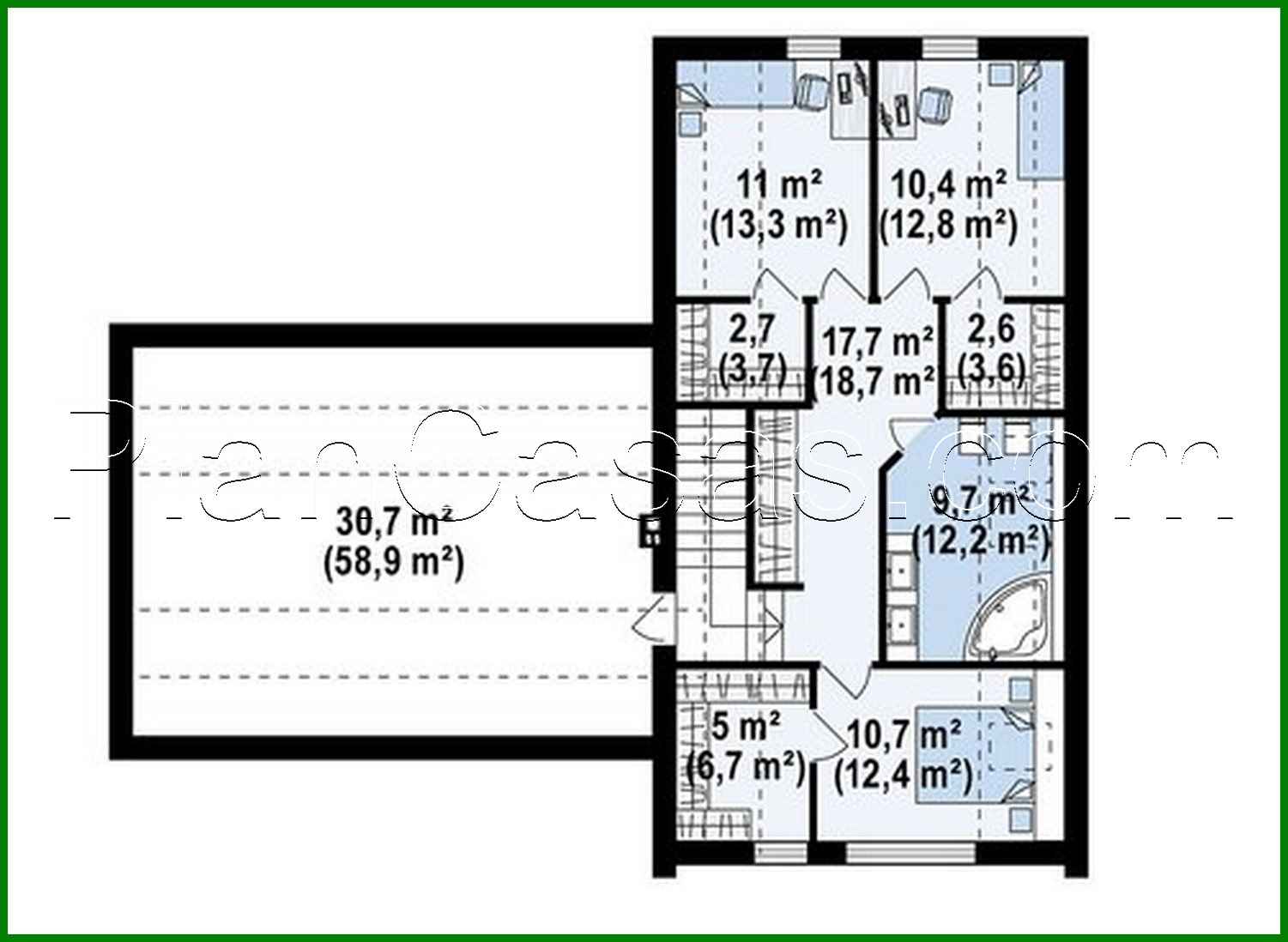 Visualization gallery - Cottage with an attic with a garage for two cars
