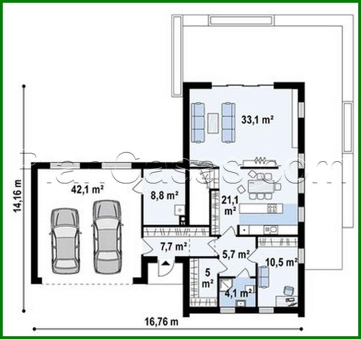 Visualization gallery - Cottage with an attic with a garage for two cars