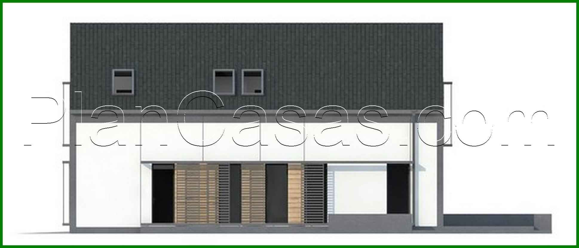 Visualization gallery - Cottage with an attic with a garage for two cars