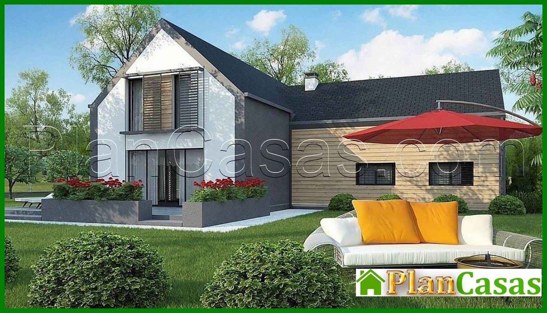 Visualization gallery - Cottage with an attic with a garage for two cars