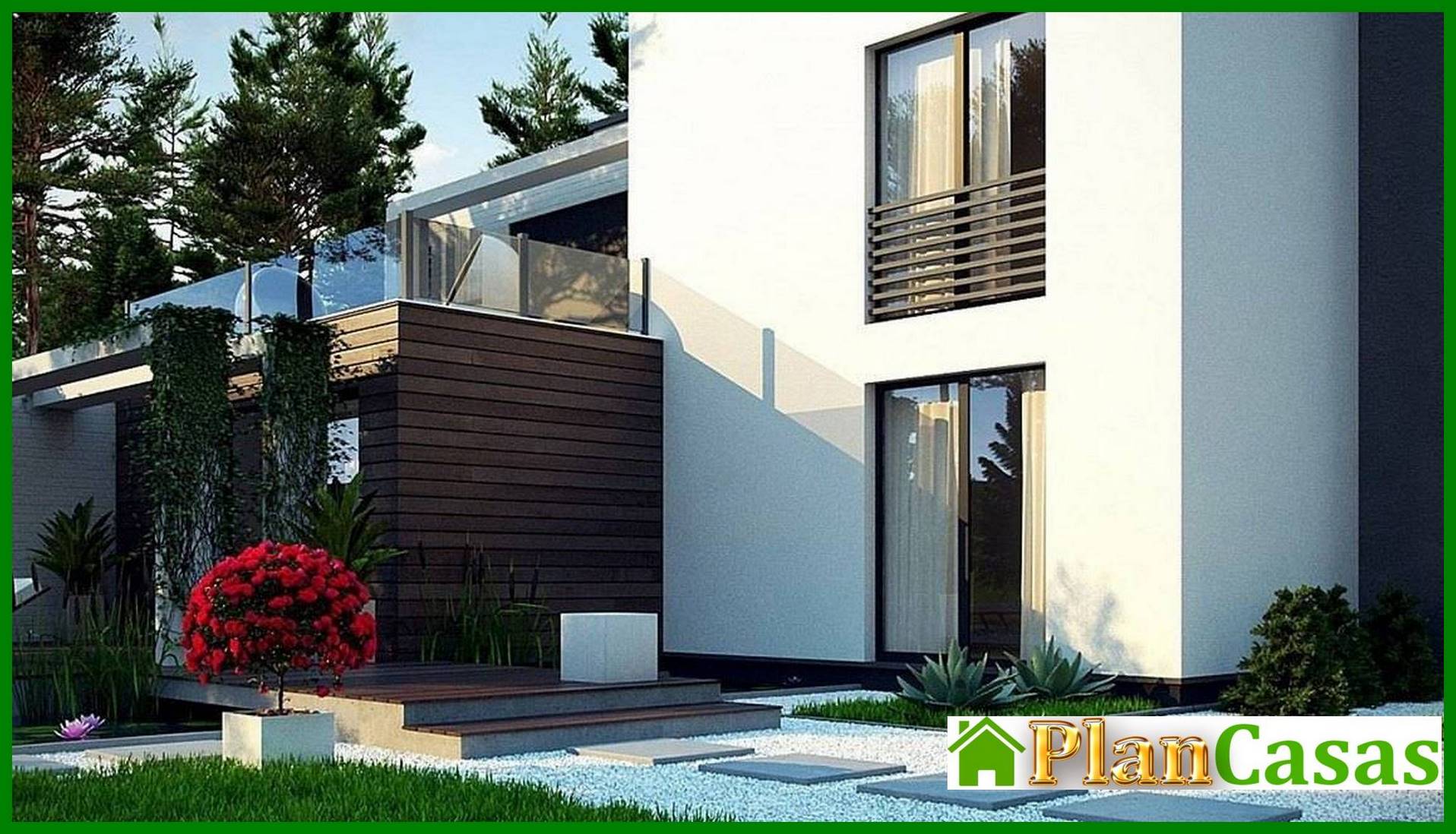 Visualization gallery - Modern two-story cottage with a terrace on the second floor