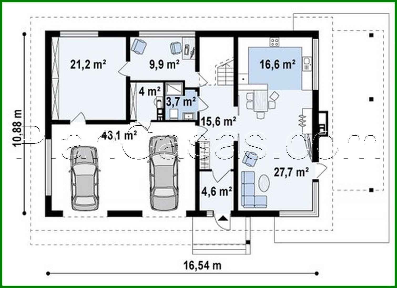 Visualization gallery - Stylish house with a spacious terrace above the garage