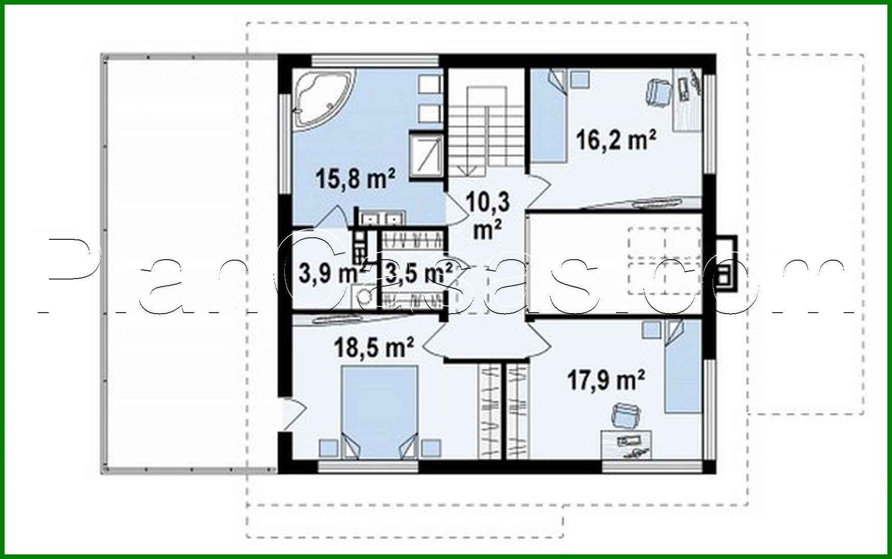 Visualization gallery - Stylish house with a spacious terrace above the garage