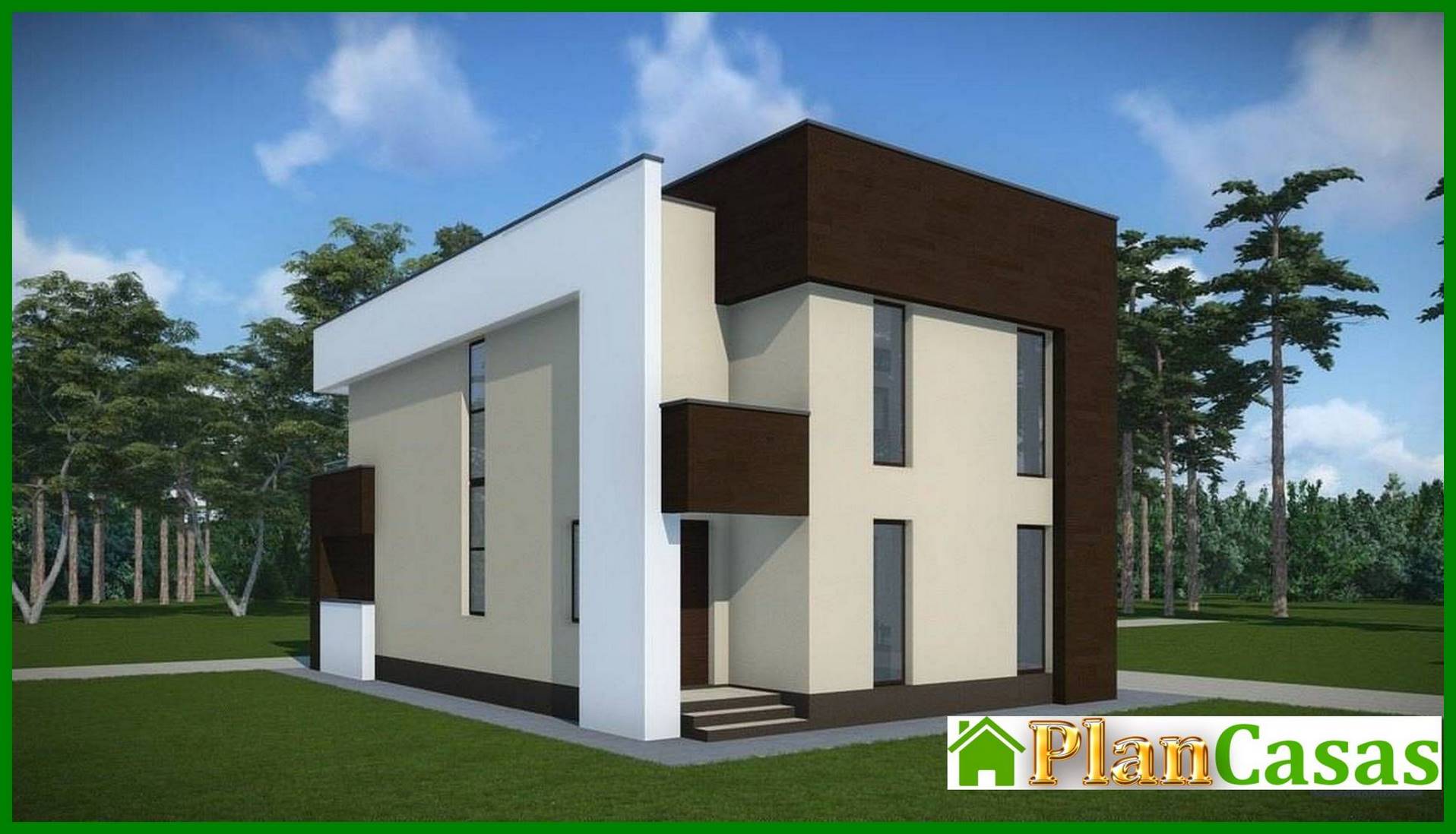 Visualization gallery - The architectural design of an ultramodern cottage, two floors