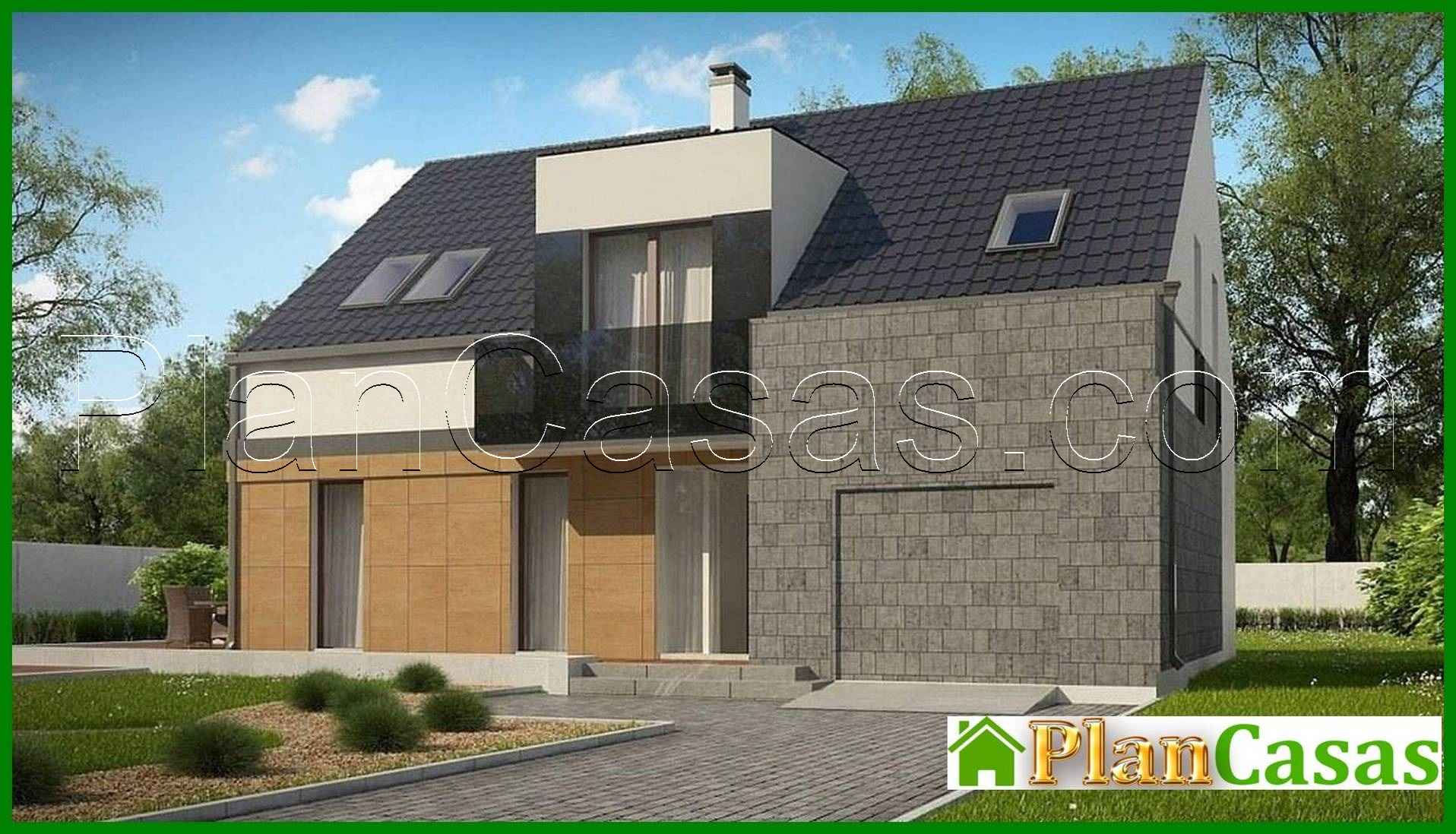 Two-story cottage in a classic style with an eclectic inclusion of cubism house plan