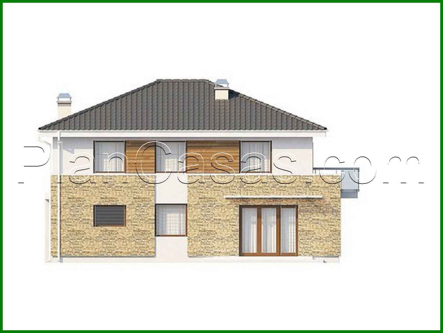 Visualization gallery - Stylish two-story house with an attached garage