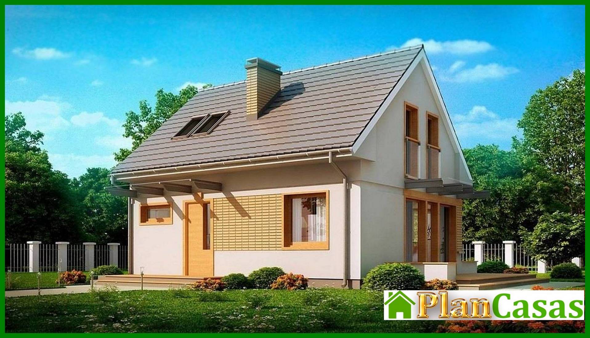 Visualization gallery - The project of a cottage with an attic 7 on 9 in a classic style