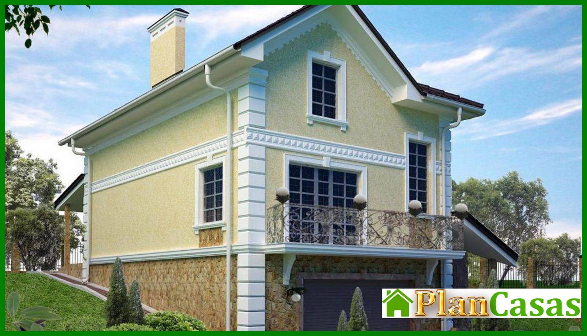 Visualization gallery - Project of a classic two-story mansion for a sloping plot