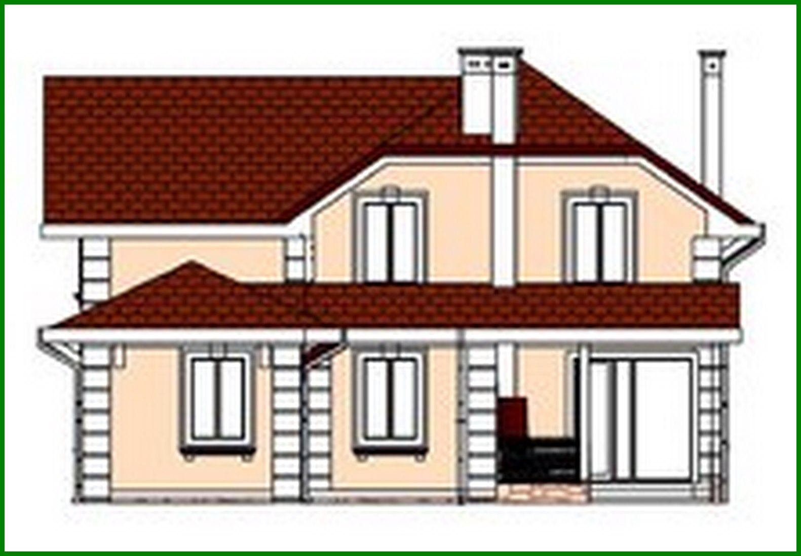 Visualization gallery - Project of a classic two-story mansion for a sloping plot