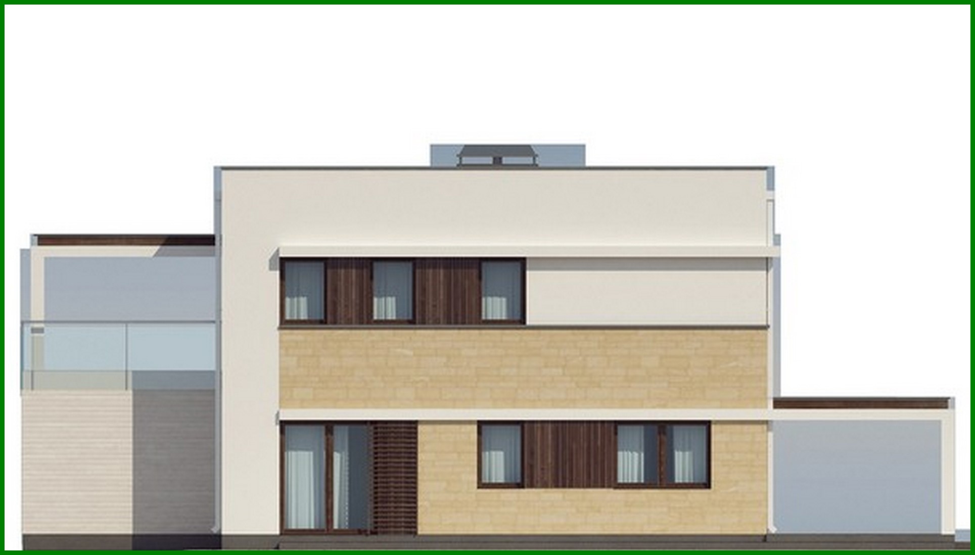 Visualization gallery - Two-story cottage with a flat roof