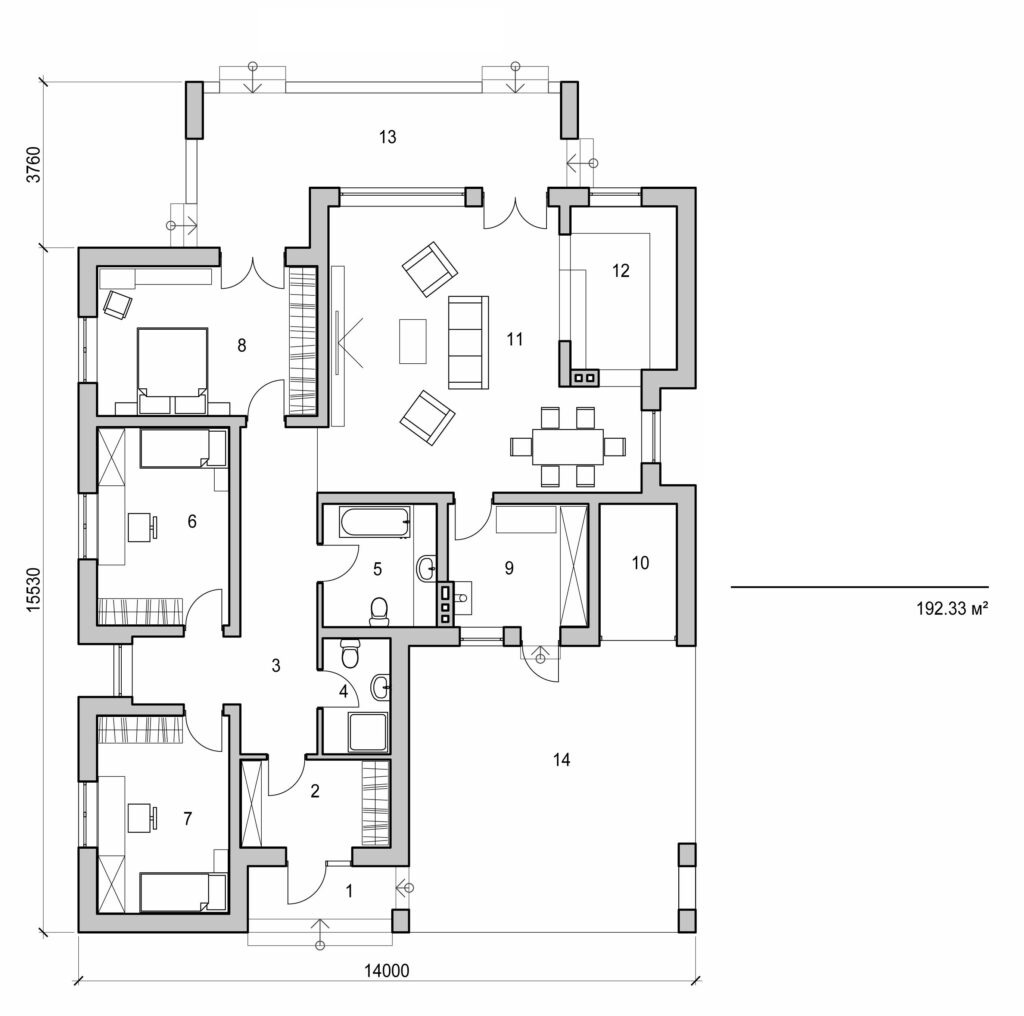 Visualization gallery - One storey modern house