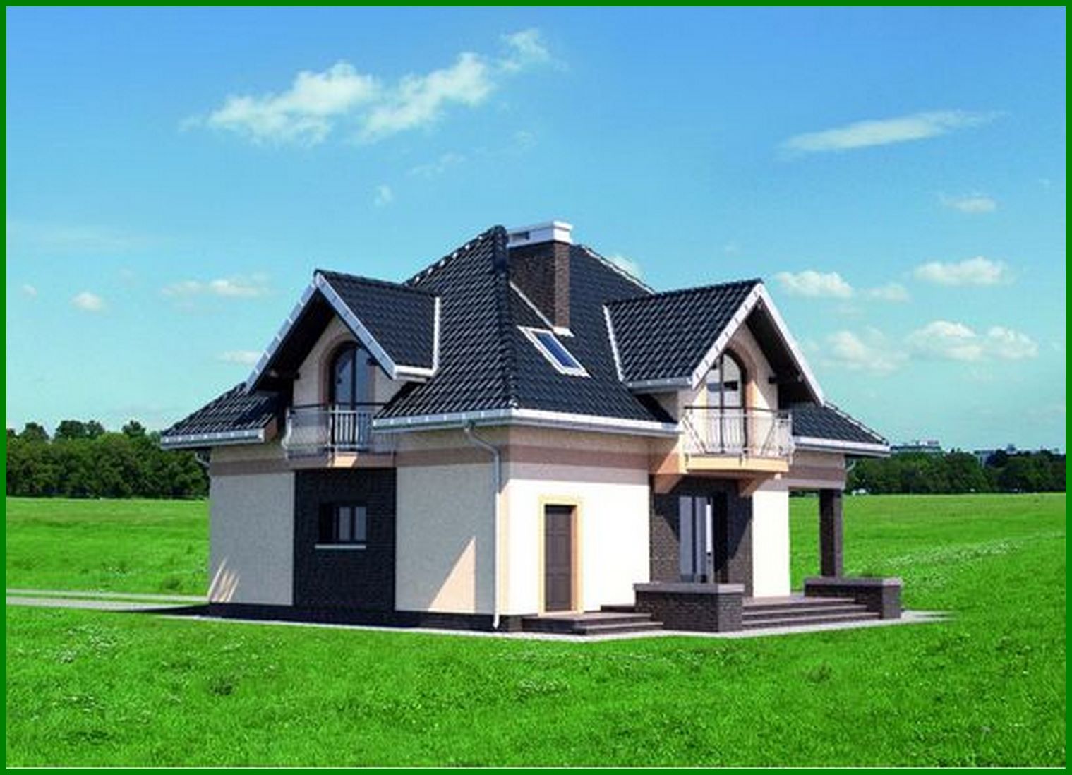 Visualization gallery - The project of a stylish country house with an area of ​​190 m²