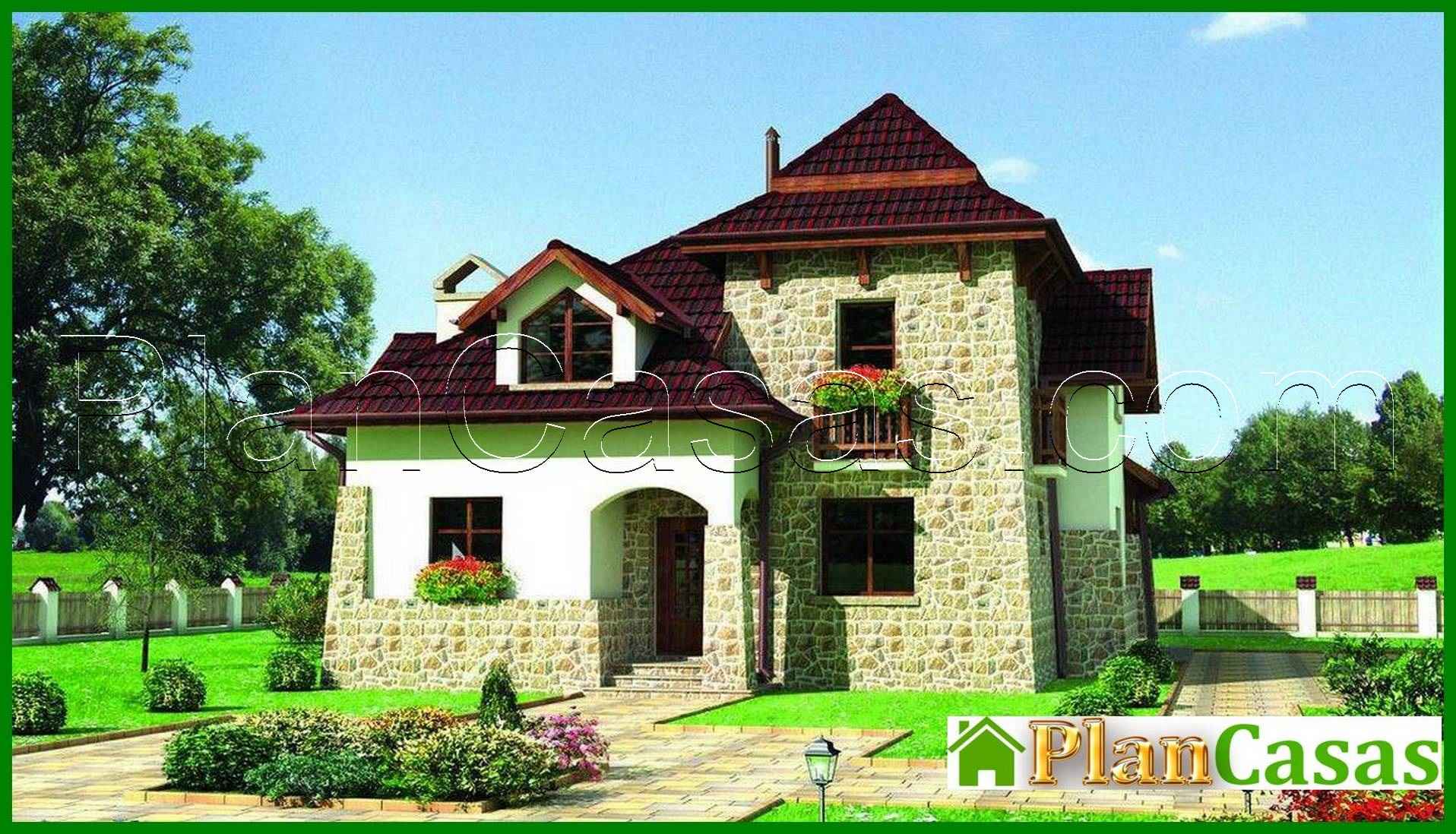 Attractive residential building - castle house plan
