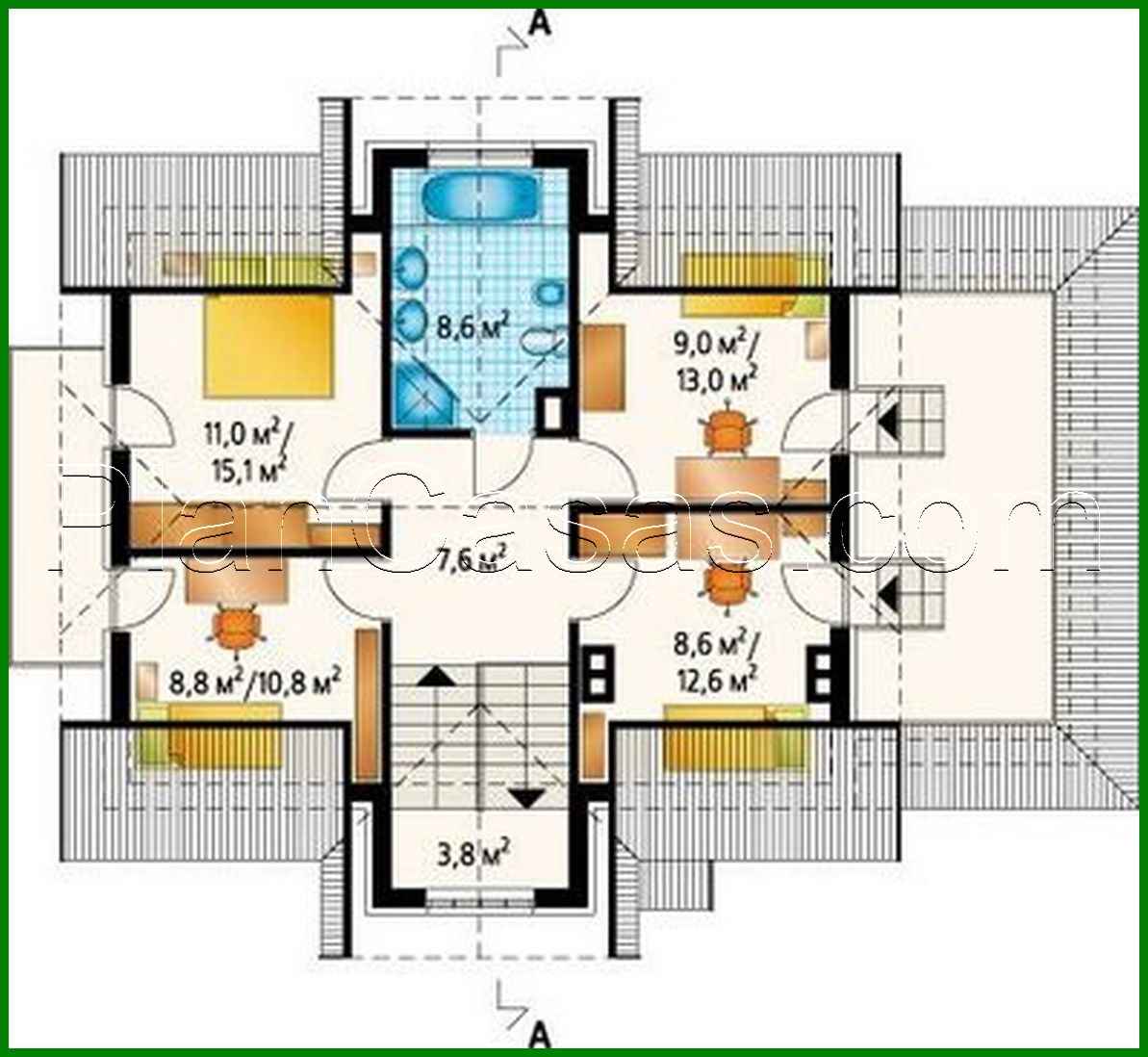 Visualization gallery - A project of an interesting attic house with an attached garage