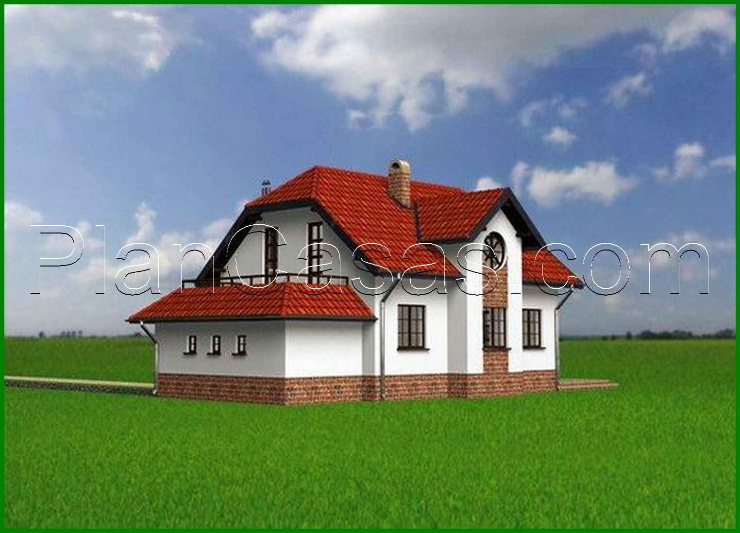 Visualization gallery - A project of an interesting attic house with an attached garage