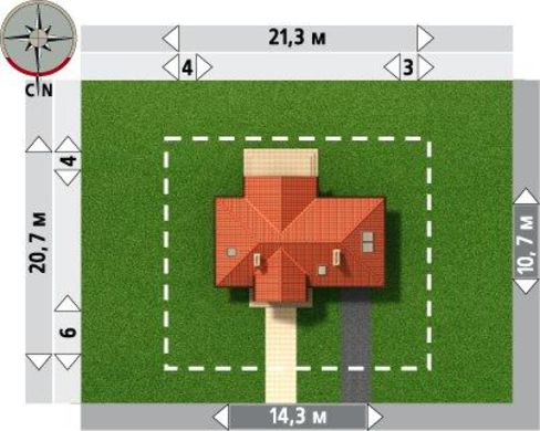 Visualization gallery - Attractive cottage project with an attic and a garage for 1 car