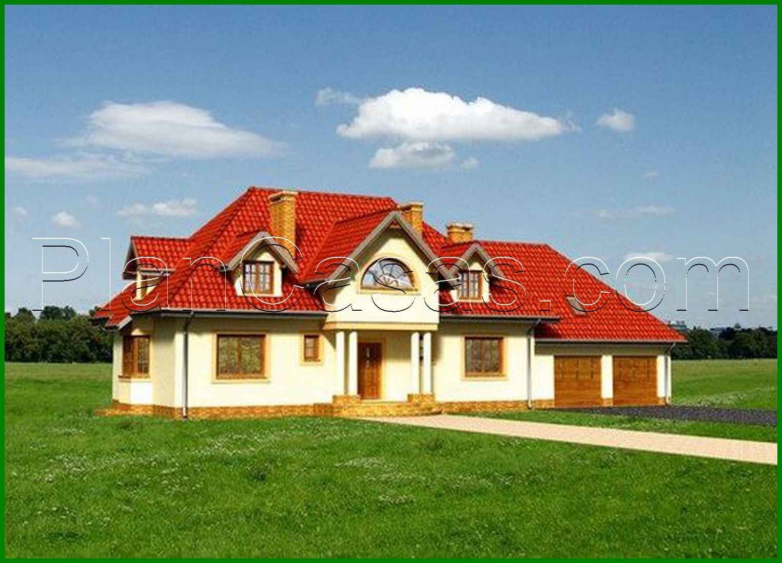 Visualization gallery - The project of a huge country cottage with a garage for two cars