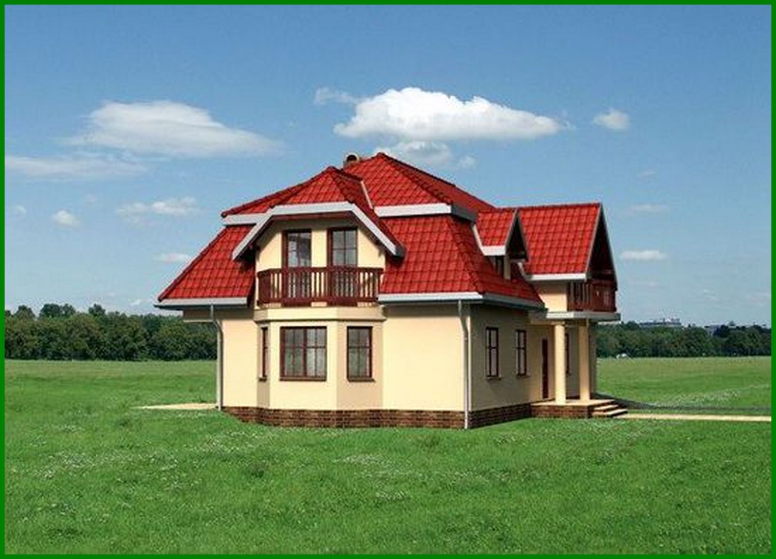 Visualization gallery - Stylish two-story building with six private rooms