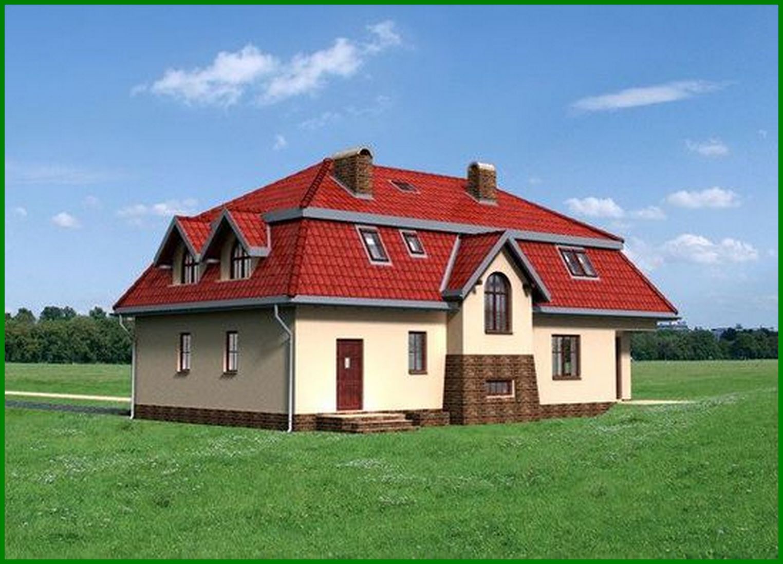 Visualization gallery - Stylish two-story building with six private rooms