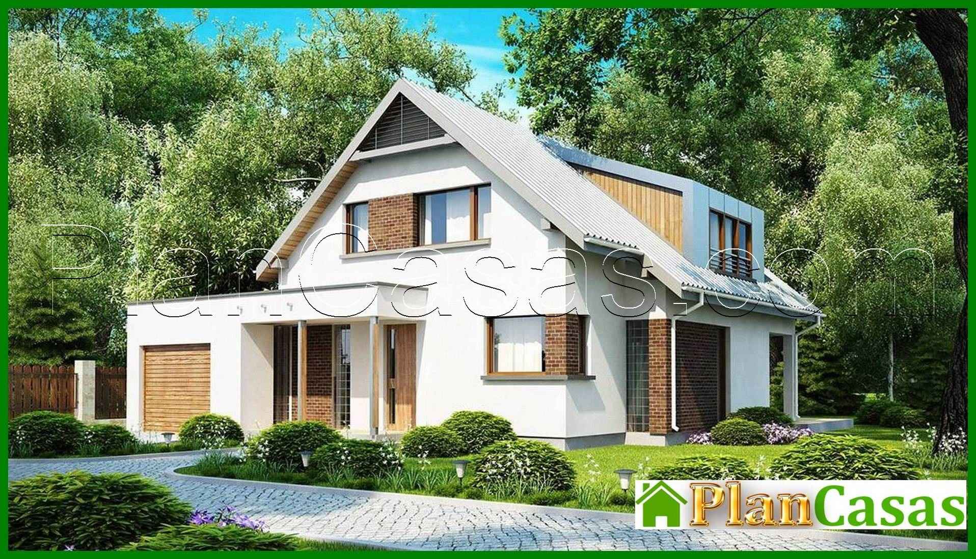 The project of the original cottage with an attic house plan