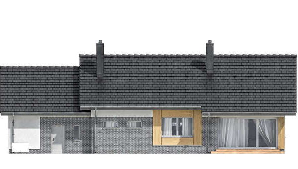 270. The project of a one-story cottage with a garage for two cars