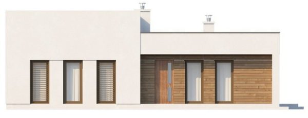 286. Design of a modern cottage with a glazed living room