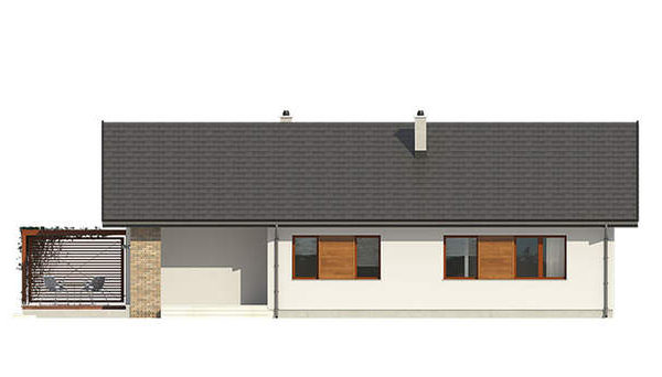 326. Design of a one-storey 3-bedroom cottage for a narrow plot