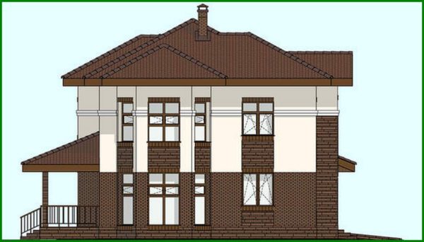334. Project of the original two-story house with bay windows