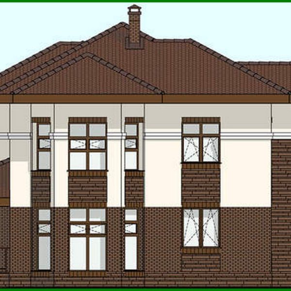 334. Project of the original two-story house with bay windows