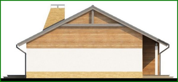349. The project of a one-story cottage with three bedrooms and a gable roof