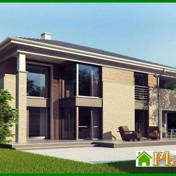 351. The project of a modern comfortable estate with a bathhouse on the ground floor
