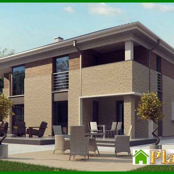 351. The project of a modern comfortable estate with a bathhouse on the ground floor