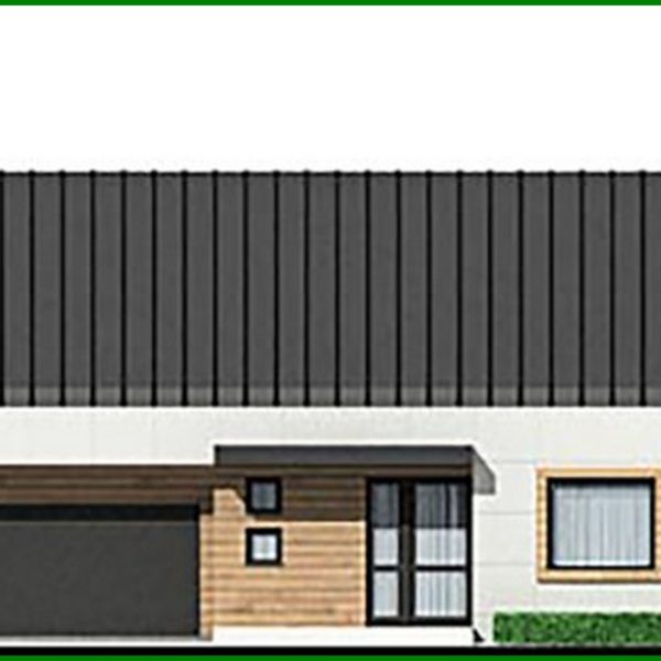 368. Scheme of an attractive residential building with a garage for two cars