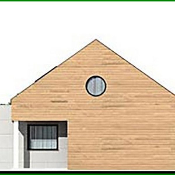 368. Scheme of an attractive residential building with a garage for two cars