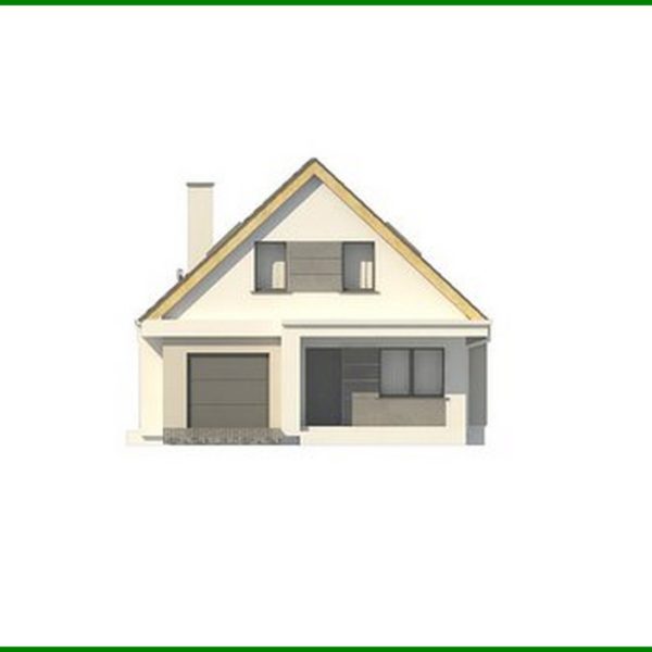 370. Modern project of a house with an attic for a narrow plot