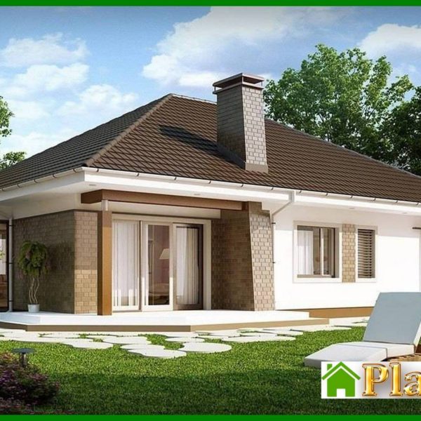 386. One-storey cottage project with a garage and 4 comfortable bedrooms