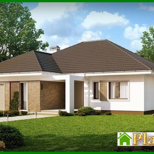 386. One-storey cottage project with a garage and 4 comfortable bedrooms