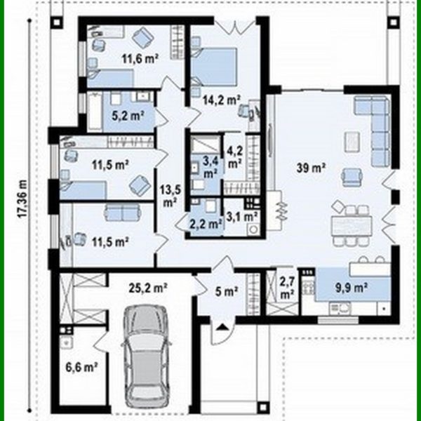 389. One-floor house