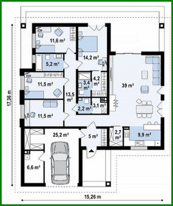 389. One-floor house